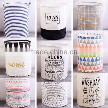 Fashion Design Folding Bag Polyester Laundry Baskets With Handles