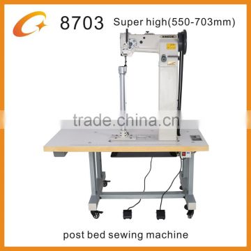 high head post bed industrial sewing machine for lady shoes handbag suitcase