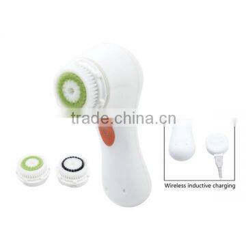 2015 New hot sale Facial cleaner with wireless inductive charging/electric face massager/Facial cleansing massager