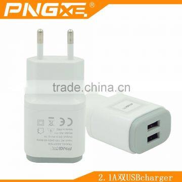 Newest OEM 5v 2.1a two usb port slim micro usb wall charger for samsung wall charger