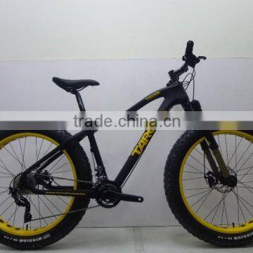 26" CARBON FAT BIKE W/YELLOW RIM