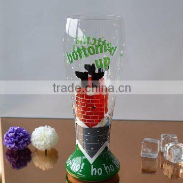 Large volume handpainted Christmas beer glass cup from Bengbu Cattelan Glassware Factory