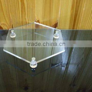 Clear Acrylic Hexagon Riser Tray Stand Display Holder for Cake Jewelry 10"X8.5"