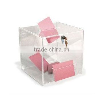 Acrylic Clear Cubic Comments & Suggestion Box (AD-F-007)