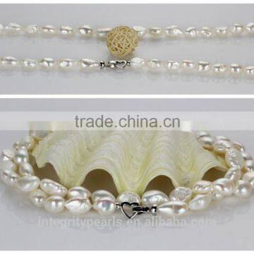 Long Pearl Necklace 12mm AA Baroque 36 Inches Fresh Water Pearl Necklace photo-2