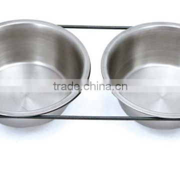 ZML5060-m double diners stainless steel pet bowl