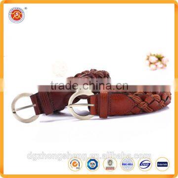 Women weaving rope slim Genuine leather belt wholesale