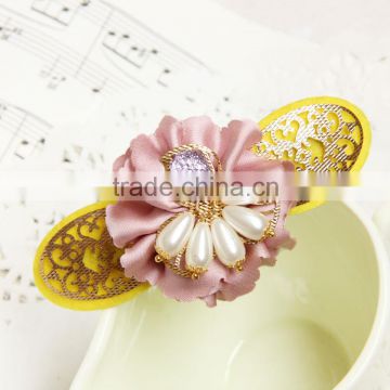 MYLOVE beautiful fabric flower pearl barrette for women wholesale