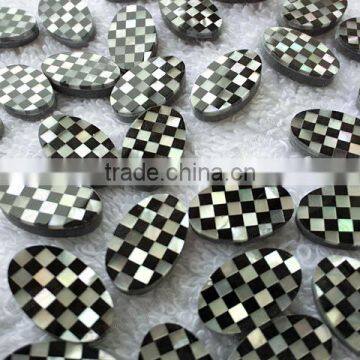 Black onyx & mother of pearl shell mosaic beads