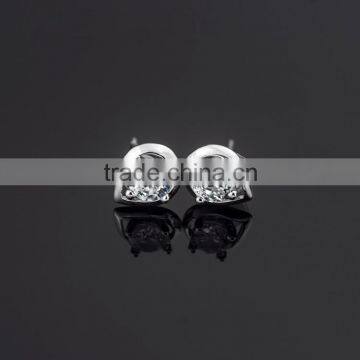 Hot Sale Silver 925 White CZ Stud Earrings Made in China ---ETGI-000101 photo-3