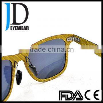 2016 Vogue Vintage Sunglasses Rectangle Gold Mirror Carbon Fiber Sunglasses