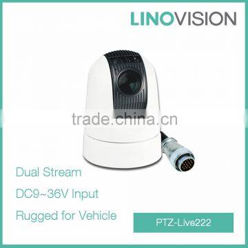 Night Vision Security Police Vehicle Mounted Rugged PTZ Camera With IR