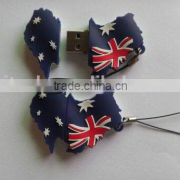 32GB Soft PVC American flags shaped usb flash drive gift 100% real capacity usb flash disk memory USB 2.0 with key chain