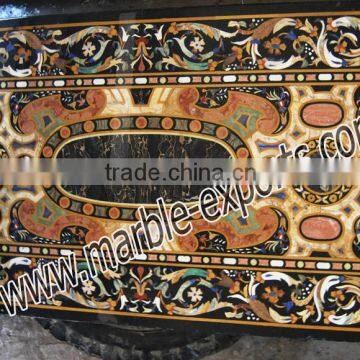 Rectangular Marble Inlay Table Tops Pietra Dura Marble Table Top