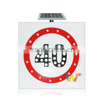 Solar Powered LED Speed Limit Sign Indicator Warning Light