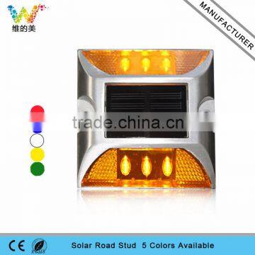 Yellow LED flashing light cat eye reflective aluminum solar road marker