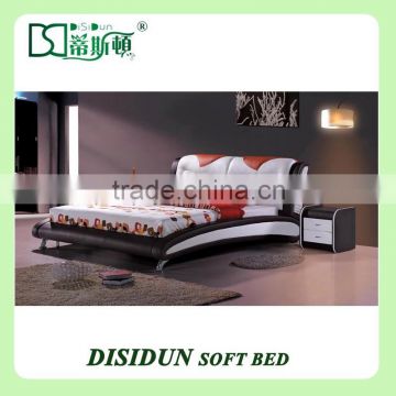 Canton European home furniture modern leather upholstered bed