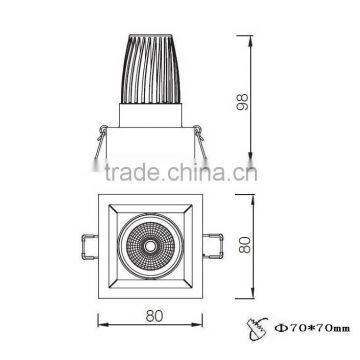 Anti-glare Design 4W 7W 10w Recessed Cob Led Square Downlight BW8210 photo-2