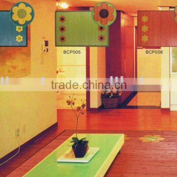 red nature printed bamboo carpet