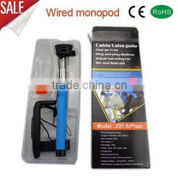 Stainless Steel Pipes Wired Monopod for Smart Phone