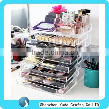 Counter top acryl cosmetic display, makeup container, acrylic cosmetic drawer box