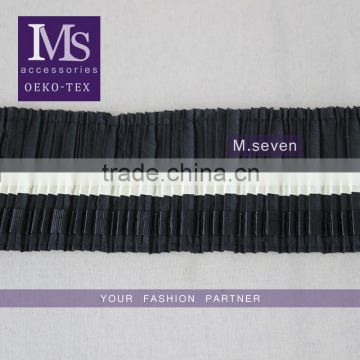 100% cotton black and white embroidery cotton lace trim embroided fabric for pleated skirt