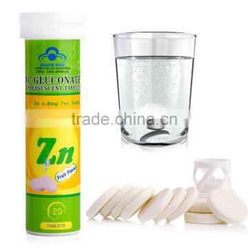 Children food supplements Zinc health effervescent tablets