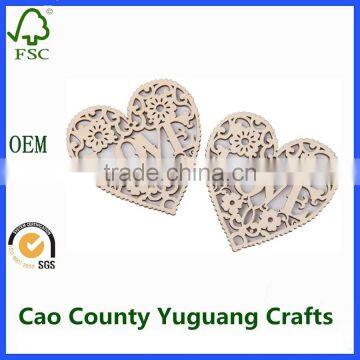 Love Heart Wooden Embellishments Wood Crafts Hanging Ornaments photo-6