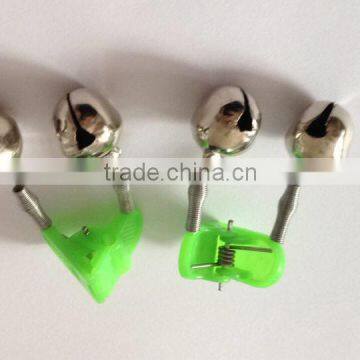 DOUBLE BELL WITH GREEN PLASTIC CLIPS for FISHING