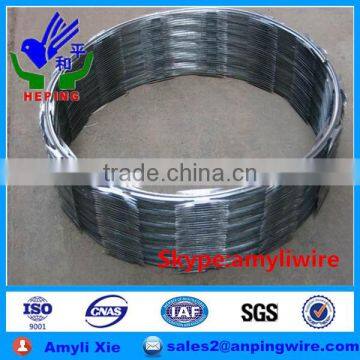 High quality CBT & BTO razor wire Hot Dipped Galvanized Concertina Razor Barbed Wire Coil