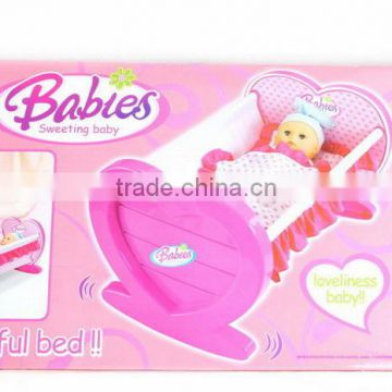 2014 Hot selling Sweeting Baby Doll Beautiful bed Play Toy set with certificate