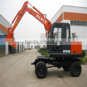 nante 6.5 ton mini wheel excavator with cheap price