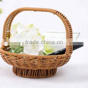 New Design Gift Packing Basket Flower Girl Basket Wholesale PE Wicker Handicraft Basket