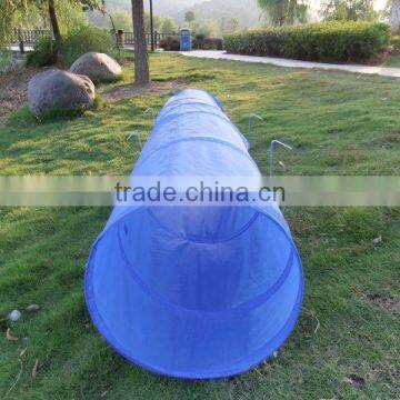Hot Selling Pet Products Blue 190T Polyester With 6pcs Steel Sticks Dog Training Tunnel