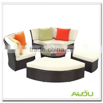 Audu Garden Furniture Sets Wicker Round Sun Bed,Round Daybed