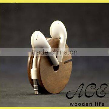 wooden earphone holder