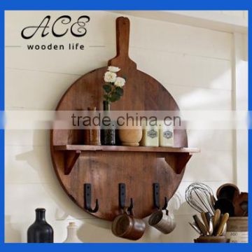 High Quality Cutting Board Shape Wooden Hook Wall Decoration