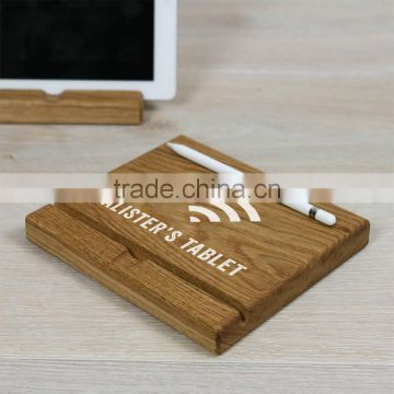 High Quality Solid Wood Customization Silk Printing Logo Wooden Pad Holder Bookcase with Customerization Pattern by UV Printing