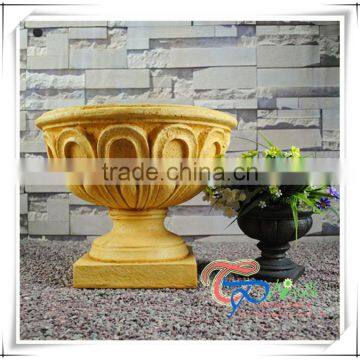 Fiberglass Outdoor Fluted Imitate Natural Stone Planters photo-3