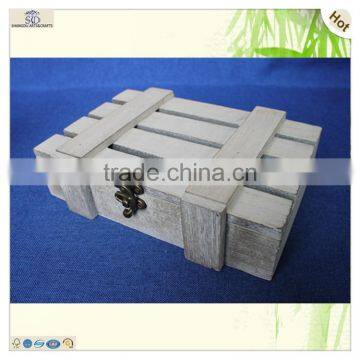 Recyclable Plate Lid Antique Rustic Cuboid Paulownia Wooden Box photo-2