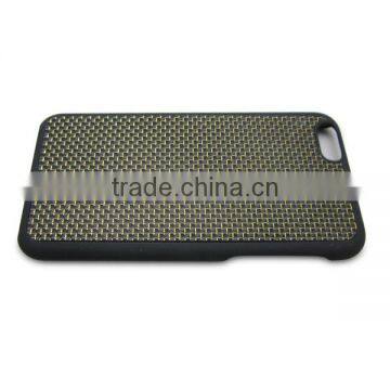 Spray Oil PC Bottom + Real Gold Carbon 3K Plain Weave Fiber Mobile Phone Case For IPhone 6 photo-3