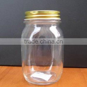 glass storage jar for jam/glass bottle/glass jars and metal lids