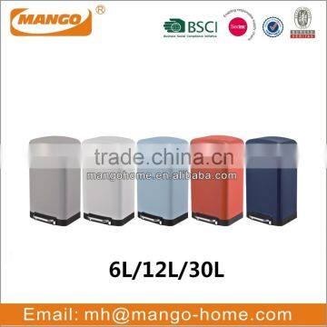 Color coated pedal dust bin with soft closed lid