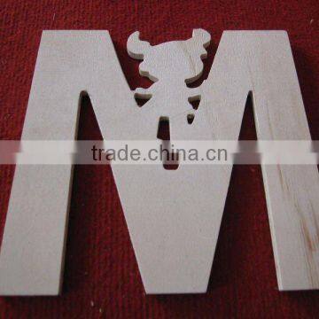 fashion engraving wooden alphabet letters for decoration