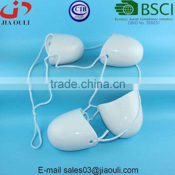 White Ceramic Rope Hanging Planter Set With 4 Flower Pots Plant Containers photo-2