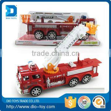 360 degree revolve and retractable scaling ladder Friction cheap plastic toy cars fire toys