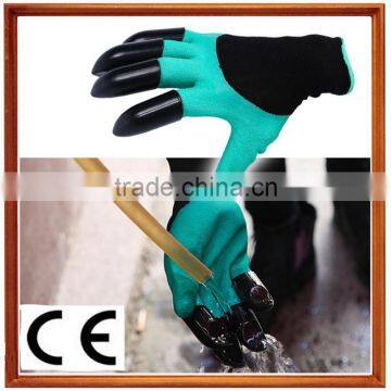 hot selling ABS claw protective gloves ripping dig plant rake figher claw garden gloves