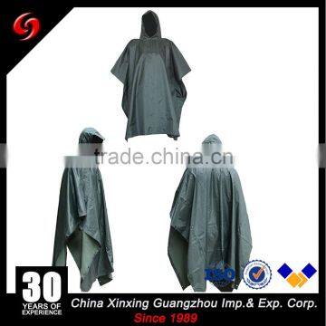 Extra large custom size rain poncho military waterproof olive green with buckle sale