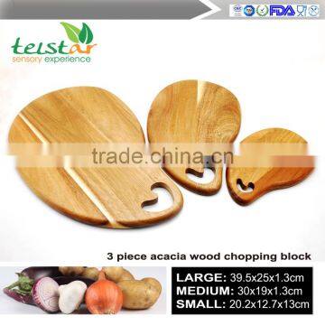3 Piece Hand Crafted Acacia Wood Cutting Board Set