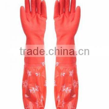 Long Latex Fleece Warm Dishwashing Gloves for washing cleaning